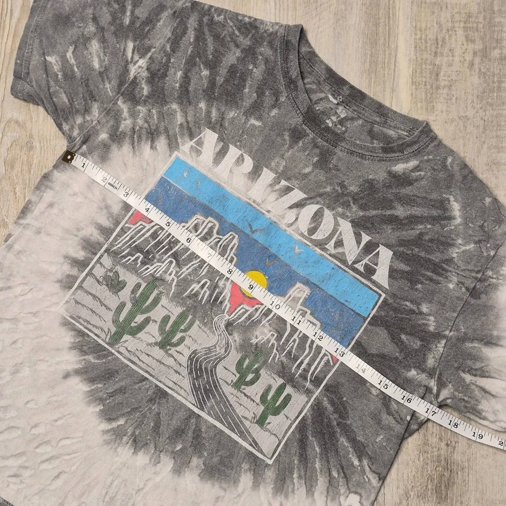 Arizona Tourist Grey Tie Dye T Shirt Kids M/L Adult XS Grunge Edgy Artsy Vintage
